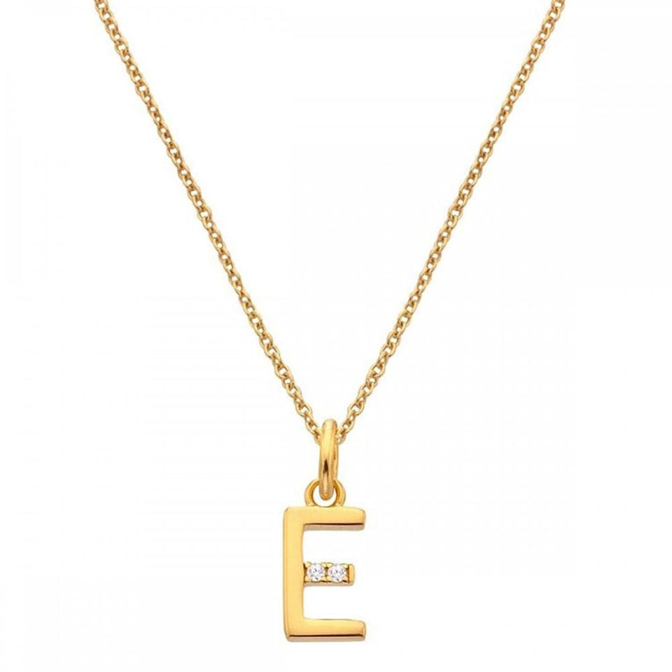 Hot Diamonds Golden Edit Letter 'E' Gold Plated Necklace