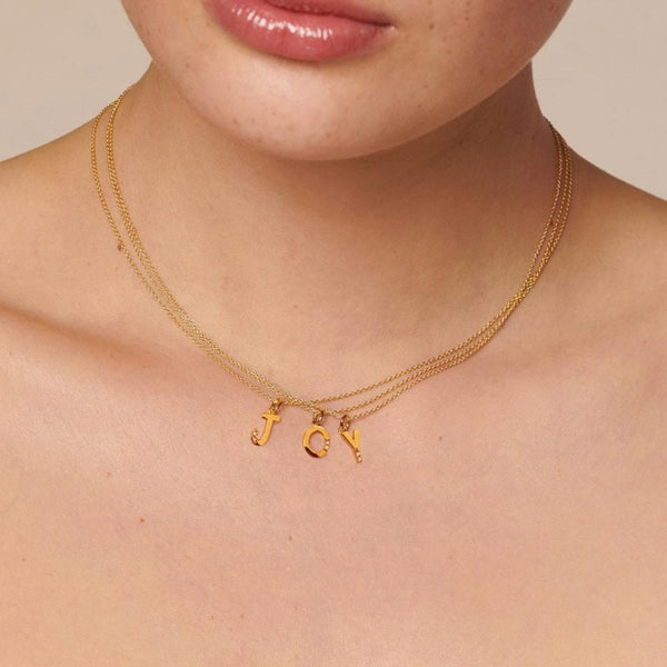 Hot Diamonds Golden Edit Letter 'J' Gold Plated Necklace