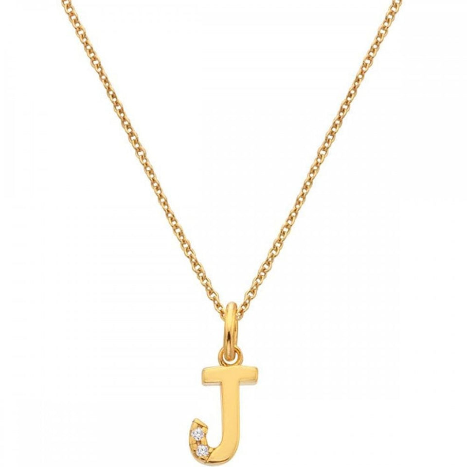 Hot Diamonds Golden Edit Letter 'J' Gold Plated Necklace