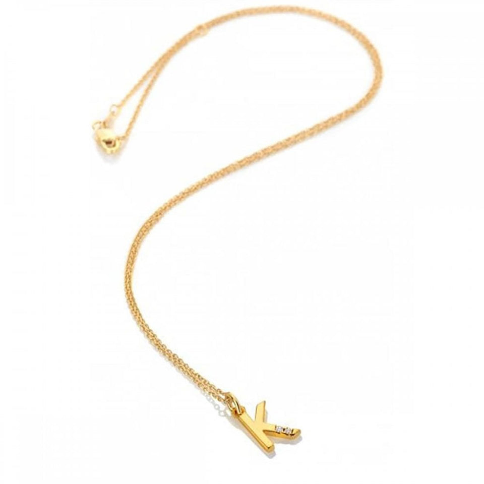 Hot Diamonds Golden Edit Letter 'K' Gold Plated Necklace