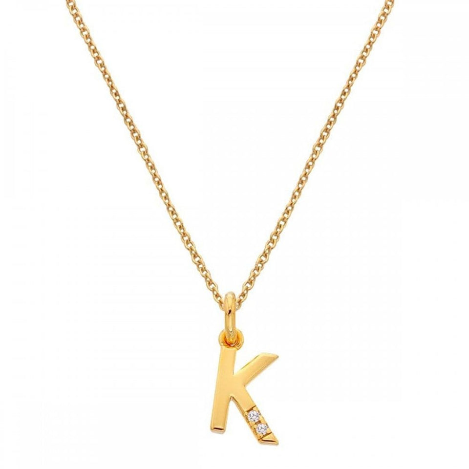 Hot Diamonds Golden Edit Letter 'K' Gold Plated Necklace