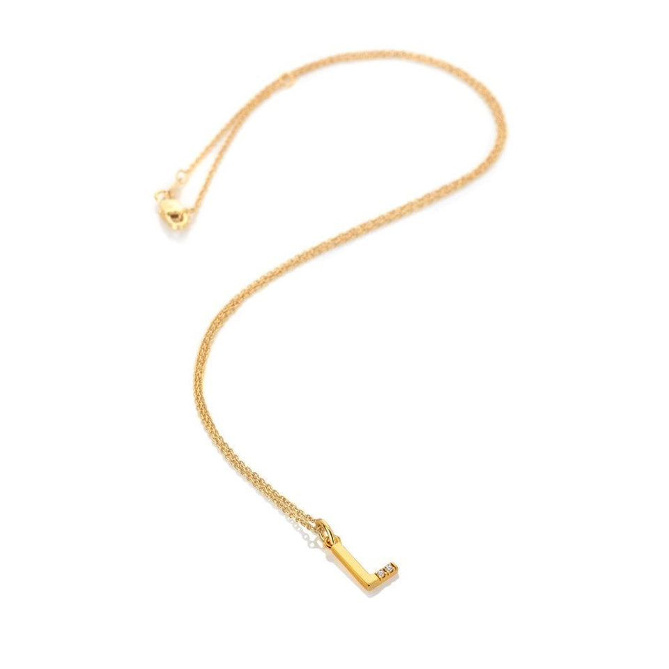 Hot Diamonds Golden Edit Letter 'L' Gold Plated Necklace