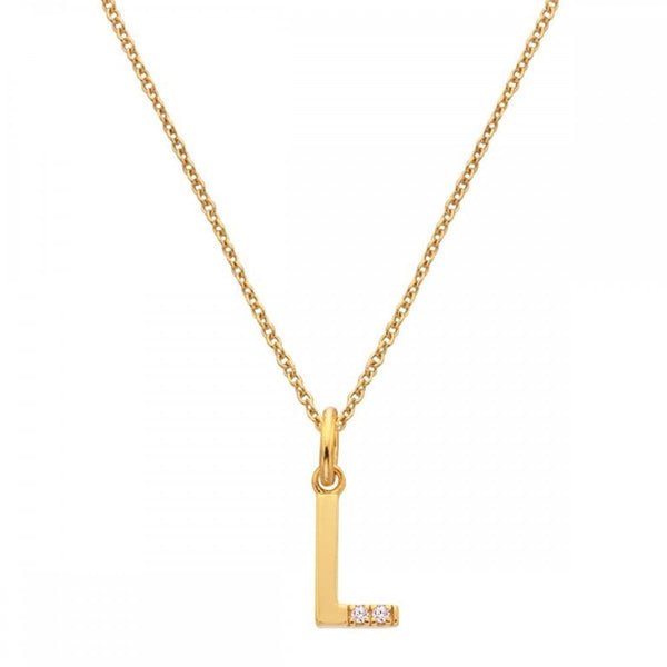 Hot Diamonds Golden Edit Letter 'L' Gold Plated Necklace