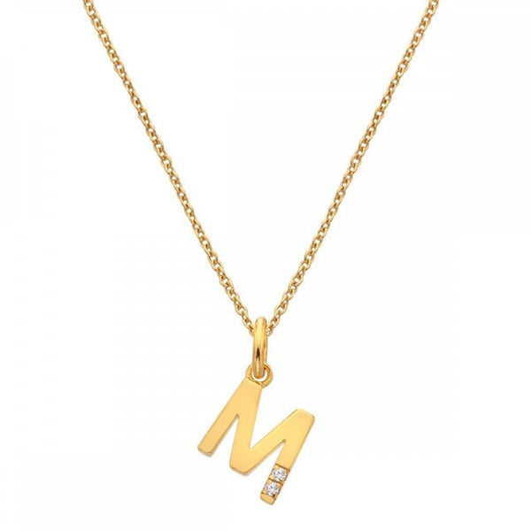 Hot Diamonds Golden Edit Letter 'M' Gold Plated Necklace