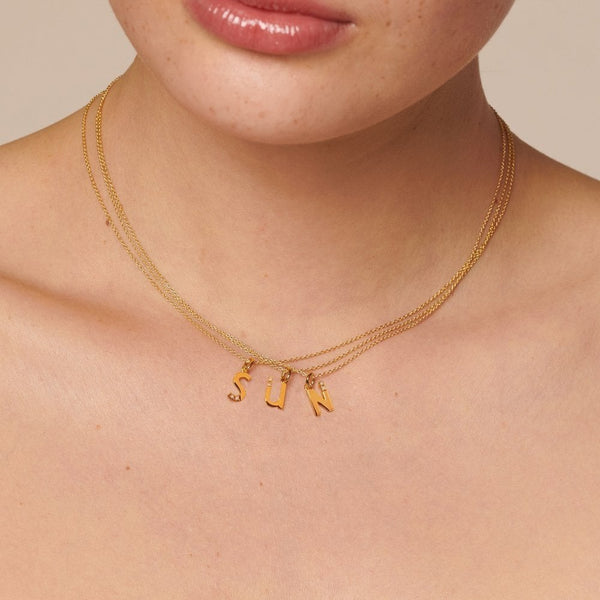 Hot Diamonds Golden Edit Letter 'S' Gold Plated Necklace