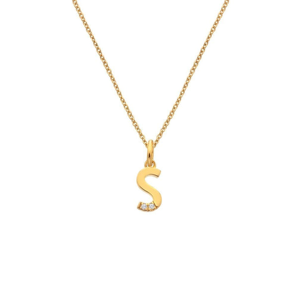 Hot Diamonds Golden Edit Letter 'S' Gold Plated Necklace