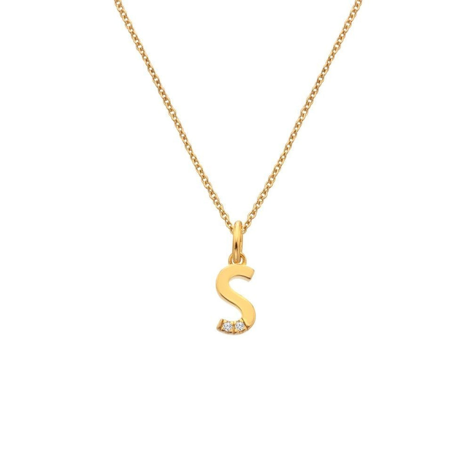 Hot Diamonds Golden Edit Letter 'S' Gold Plated Necklace