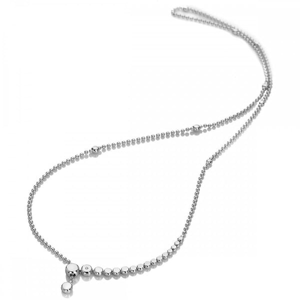 Hot Diamonds Graduated Sterling Silver Beaded Necklace