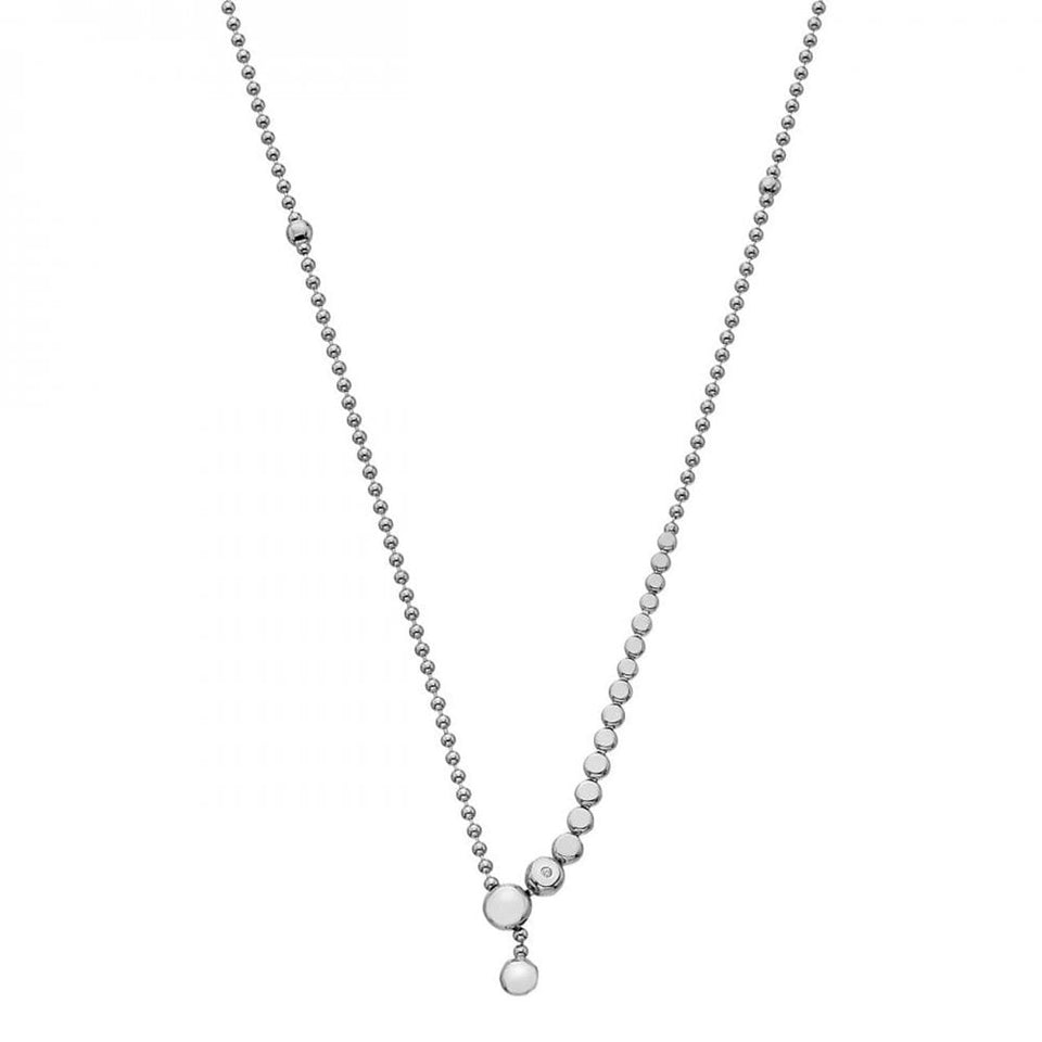 Hot Diamonds Graduated Sterling Silver Beaded Necklace
