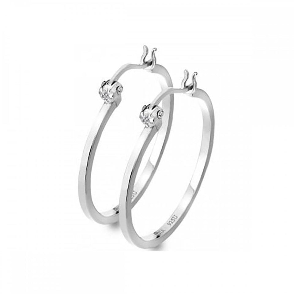 Hot Diamonds Hoops Large Sterling Silver Earrings