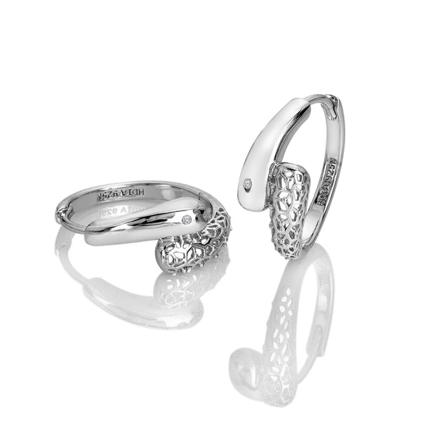 Hot Diamonds Ladies Aster Sterling Silver Hoop Earrings