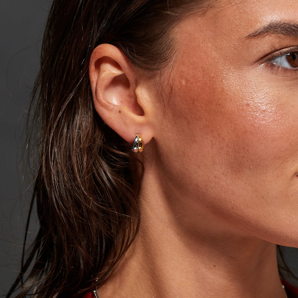 Hot Diamonds Ladies Droplet Two Tone Stone Set Earrings