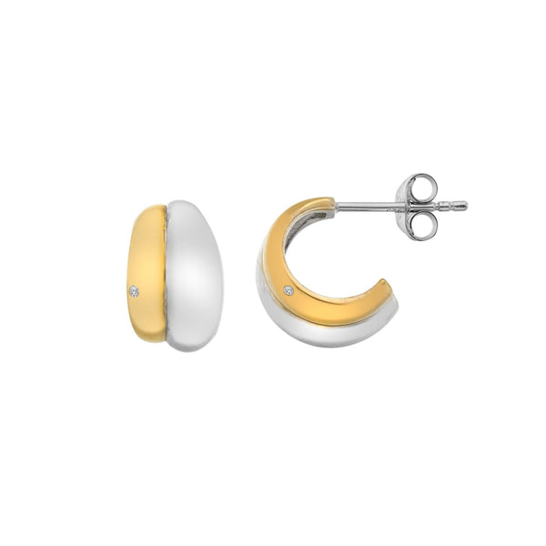 Hot Diamonds Ladies Droplet Two Tone Stone Set Earrings
