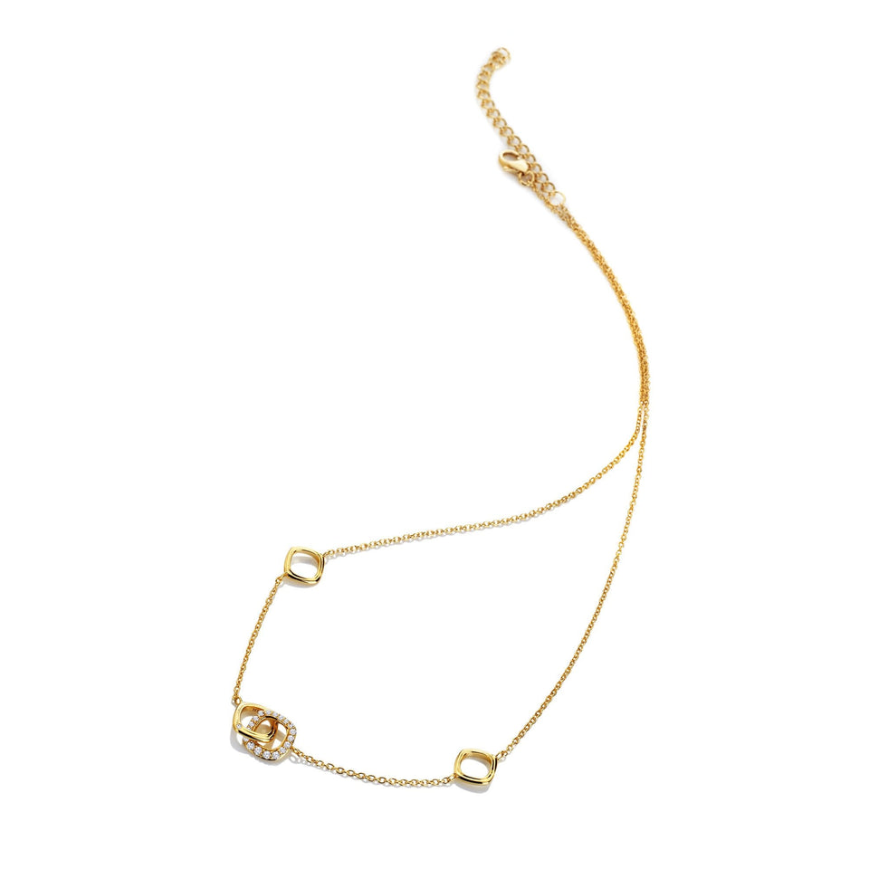 Hot Diamonds Ladies Golden Edit Connected Interlinked Necklace