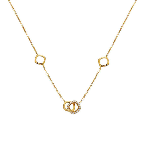 Hot Diamonds Ladies Golden Edit Connected Interlinked Necklace