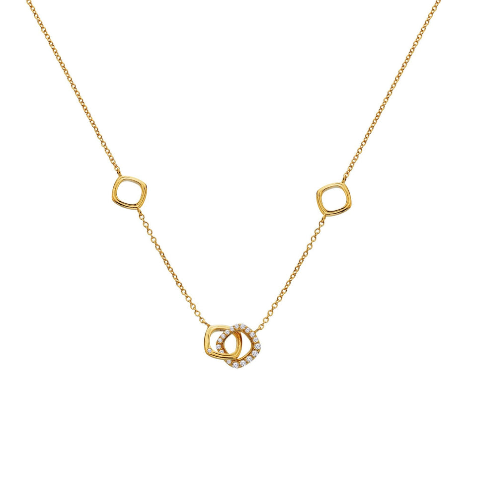 Hot Diamonds Ladies Golden Edit Connected Interlinked Necklace