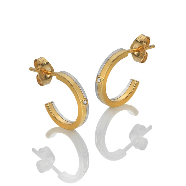Hot Diamonds Ladies Golden Edit Huggie Hoop Earrings