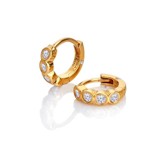 Hot Diamonds Ladies Golden Edit Tender Huggie Hoop Earrings