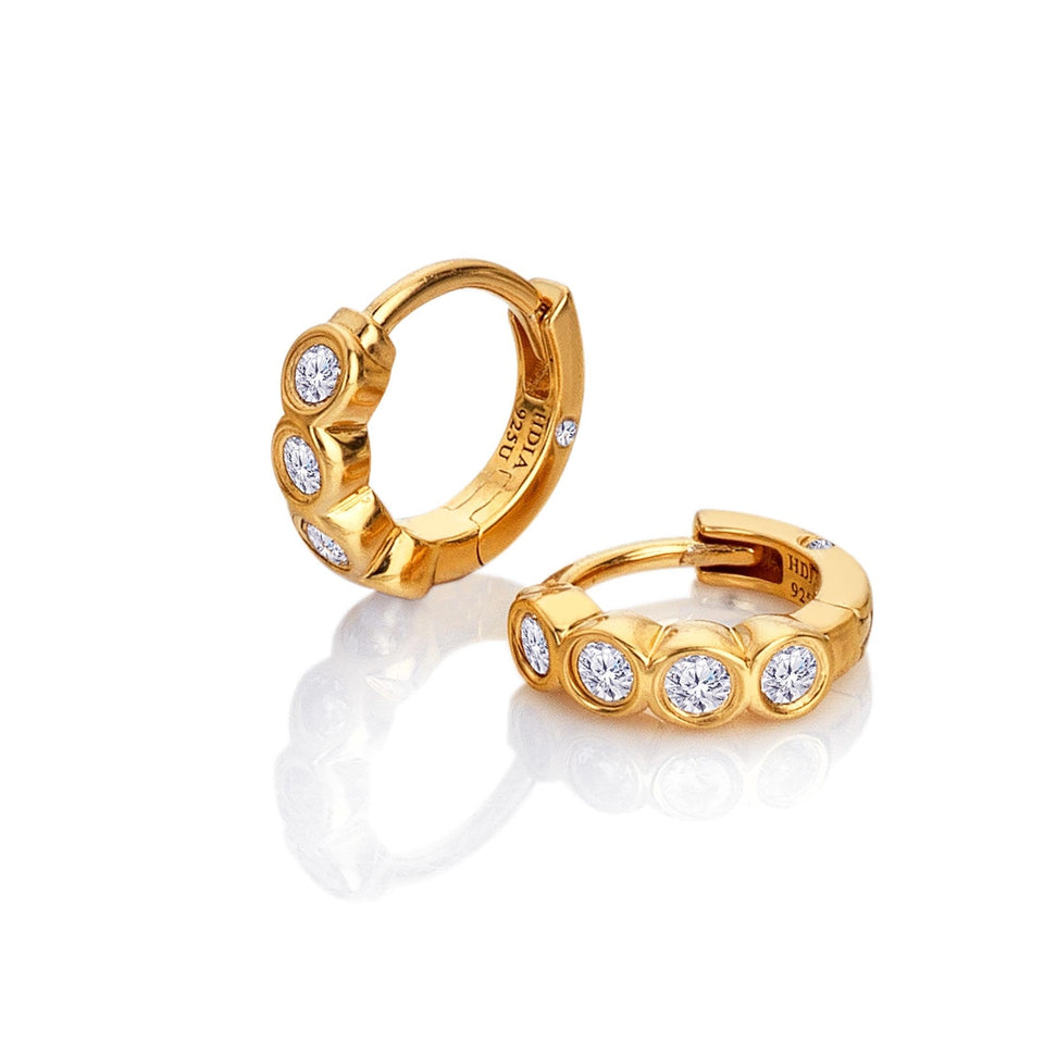 Hot Diamonds Ladies Golden Edit Tender Huggie Hoop Earrings