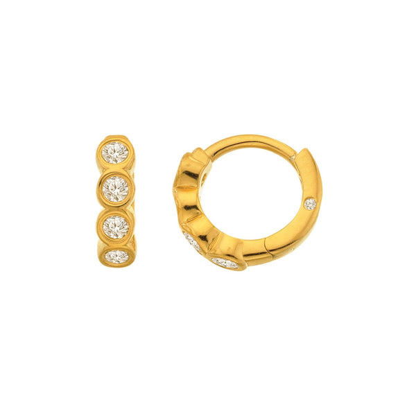 Hot Diamonds Ladies Golden Edit Tender Huggie Hoop Earrings