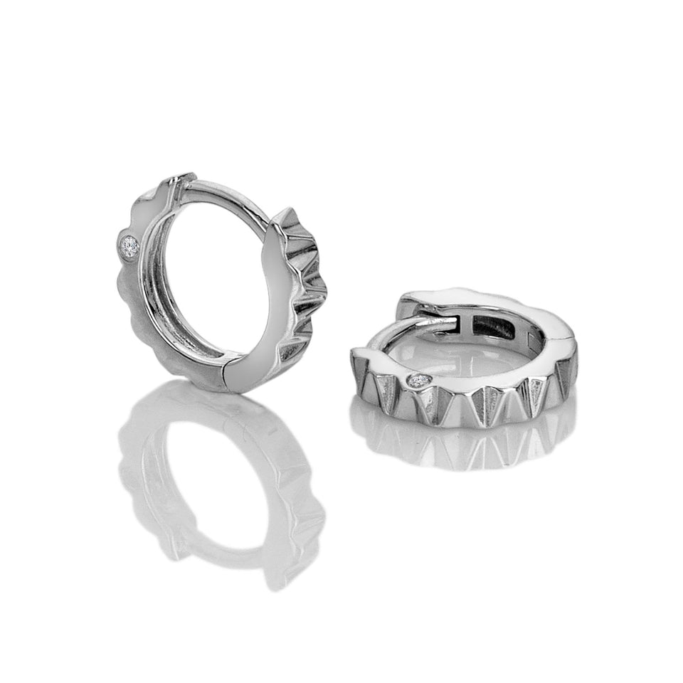 Hot Diamonds Ladies Huggie Sterling Silver Hoop Earrings
