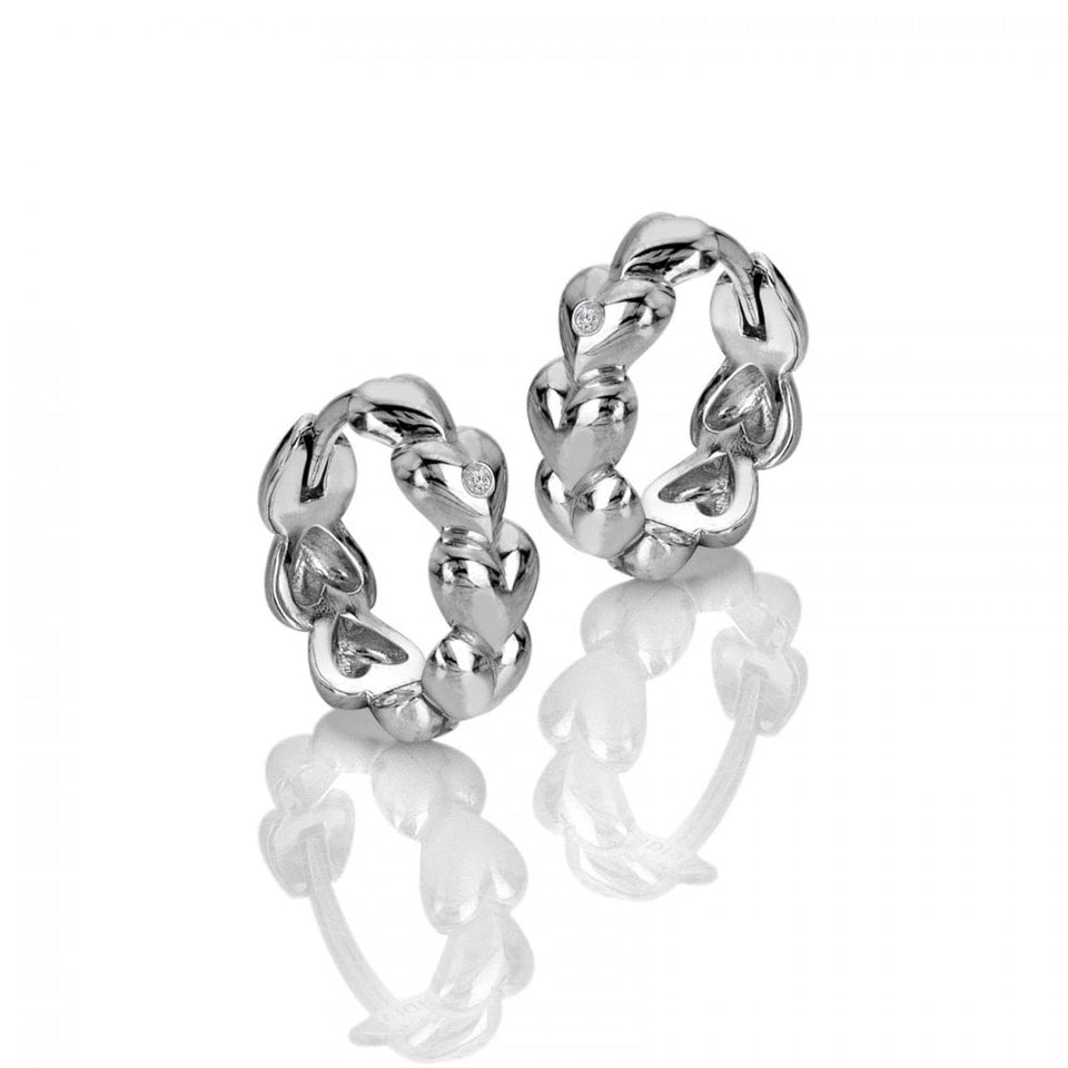 Hot Diamonds Ladies Serenity Heart Sterling Silver Hoop Earrings