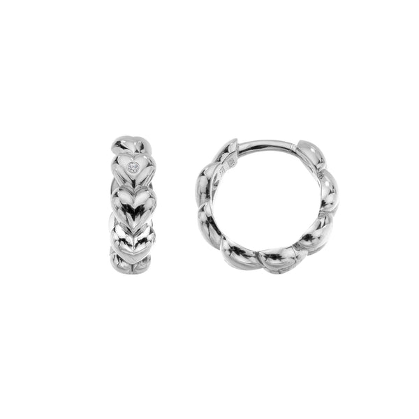 Hot Diamonds Ladies Serenity Heart Sterling Silver Hoop Earrings