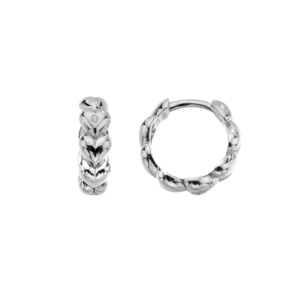 Hot Diamonds Ladies Serenity Heart Sterling Silver Hoop Earrings