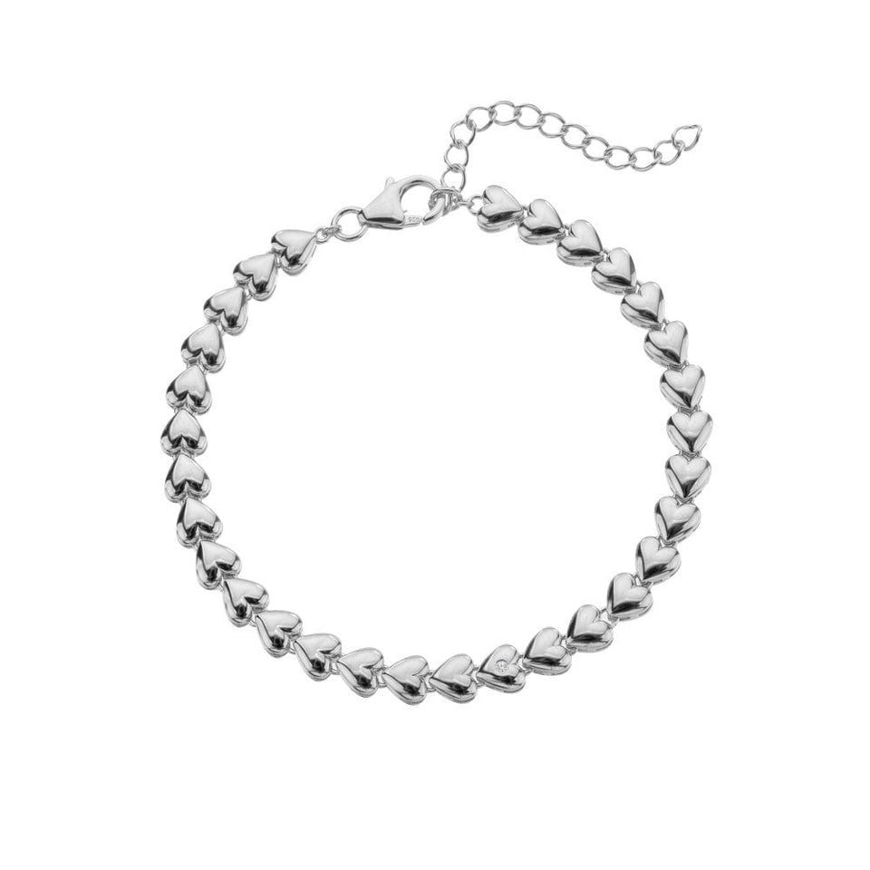 Hot Diamonds Ladies Serenity Sterling Silver Heart Bracelet