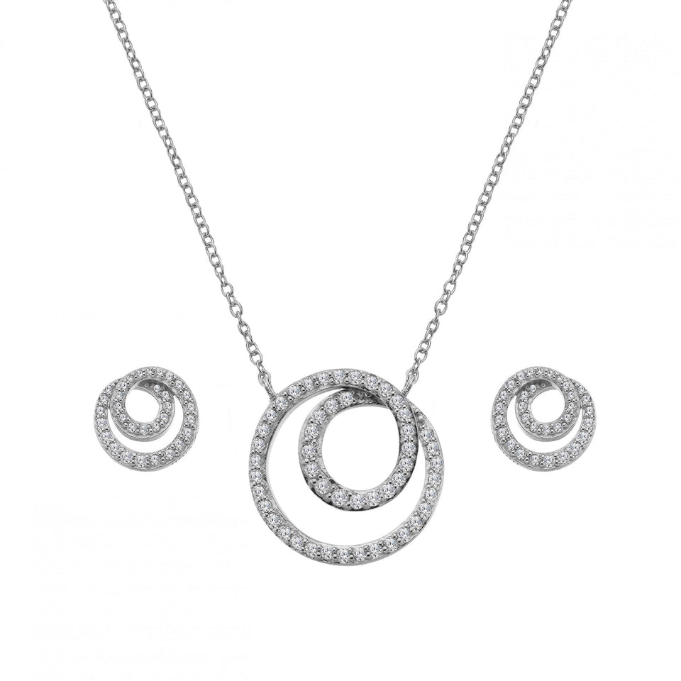 Hot Diamonds Ladies Shimmer Circles Necklace & Earring Giftset