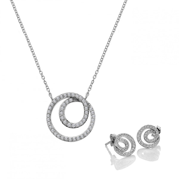 Hot Diamonds Ladies Shimmer Circles Necklace & Earring Giftset