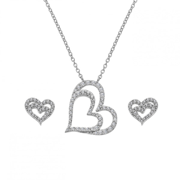 Hot Diamonds Ladies Shimmer Heart Necklace & Earring Giftset