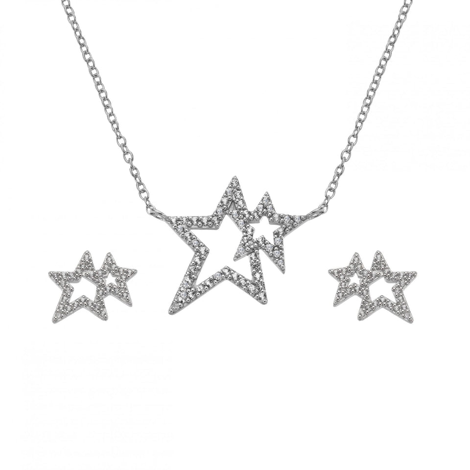 Hot Diamonds Ladies Shimmer Star Necklace & Earring Giftset