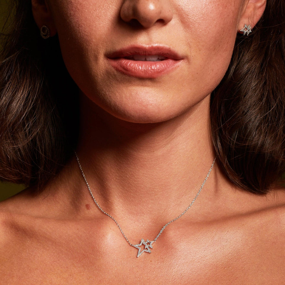 Hot Diamonds Ladies Shimmer Star Necklace & Earring Giftset