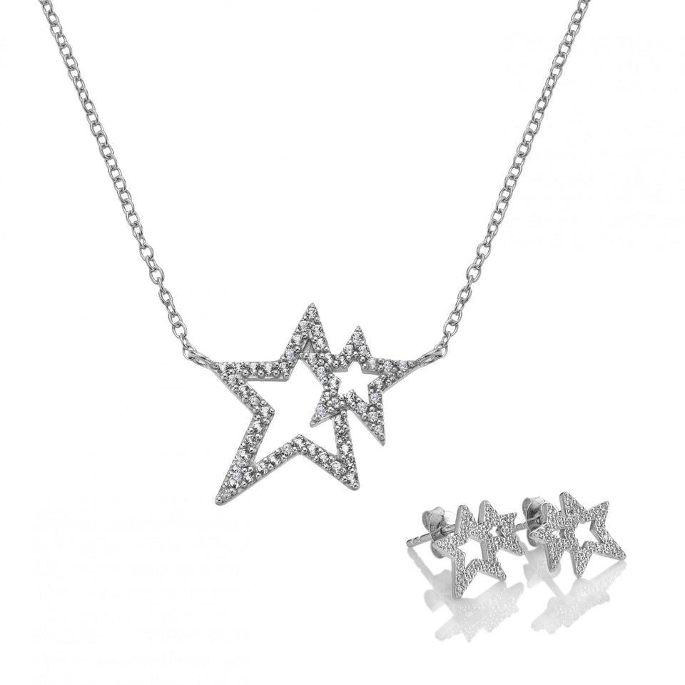 Hot Diamonds Ladies Shimmer Star Necklace & Earring Giftset