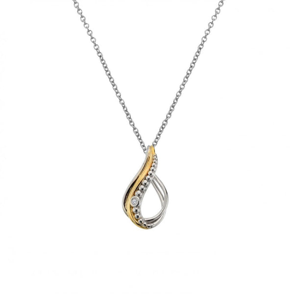 Hot Diamonds Ladies Teardrop Two Tone Drop Necklace