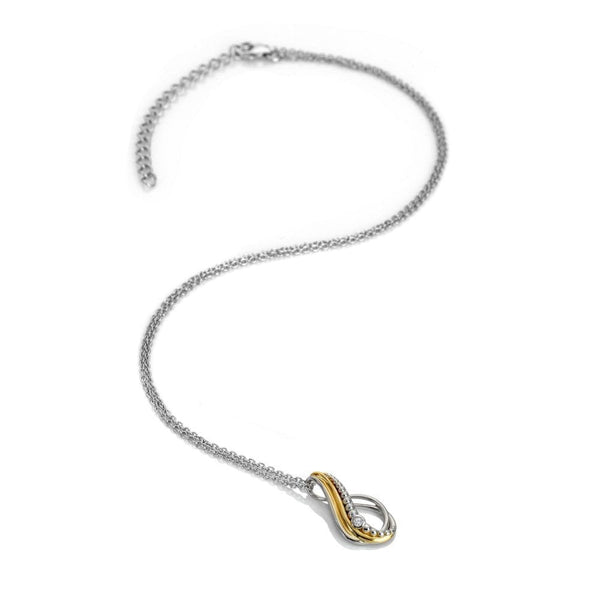 Hot Diamonds Ladies Teardrop Two Tone Drop Necklace