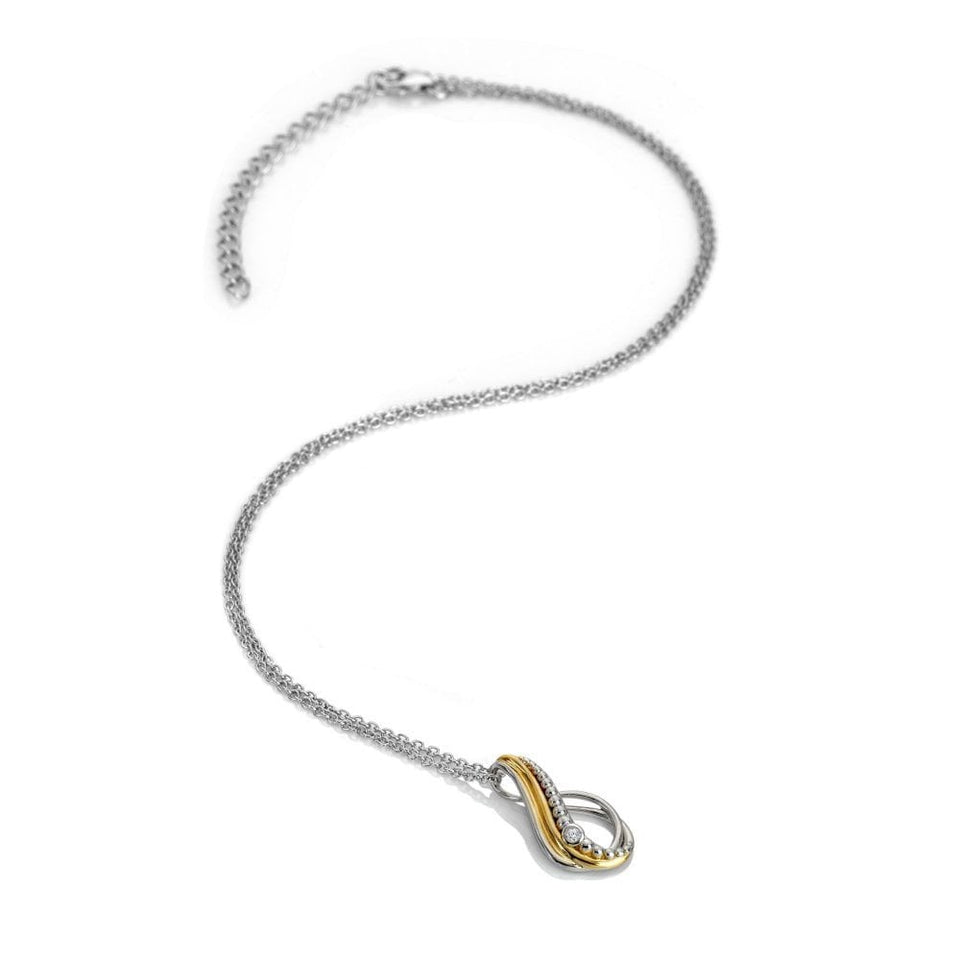 Hot Diamonds Ladies Teardrop Two Tone Drop Necklace