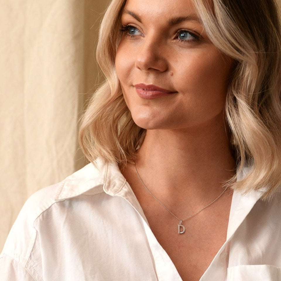 Hot Diamonds Love Letters Micro 'D' Necklace