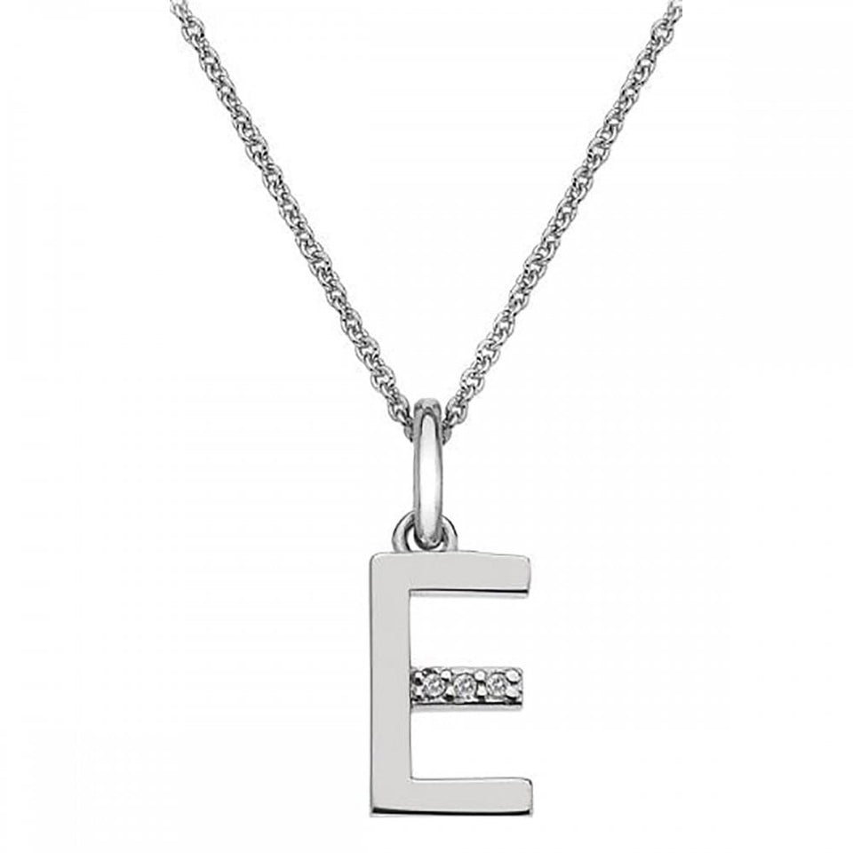 Hot Diamonds Love Letters Micro 'E' Necklace