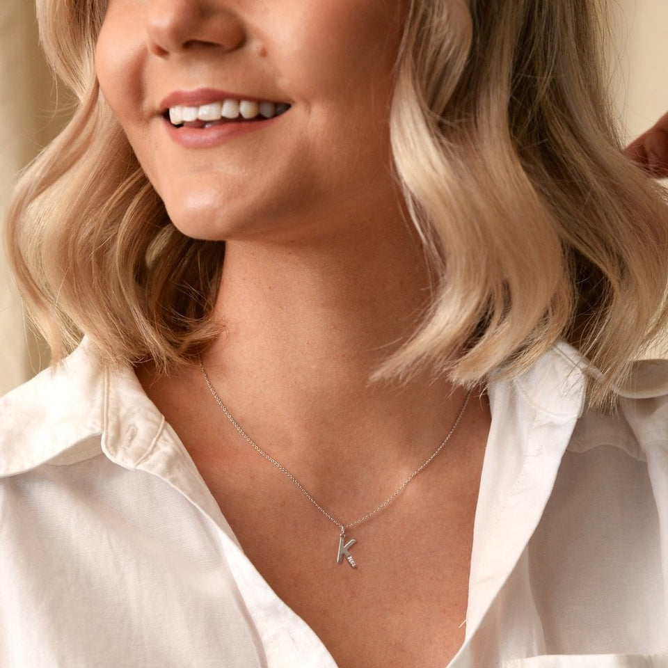 Hot Diamonds Love Letters Micro 'K' Necklace