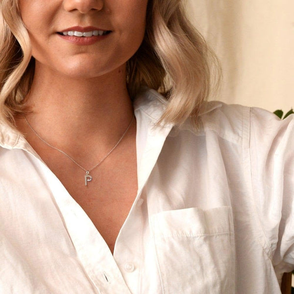 Hot Diamonds Love Letters Micro 'P' Necklace