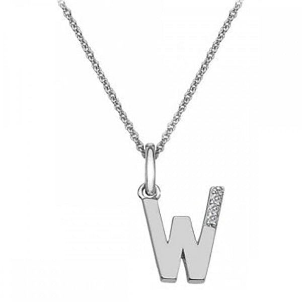 Hot Diamonds Love Letters Micro 'W' Necklace