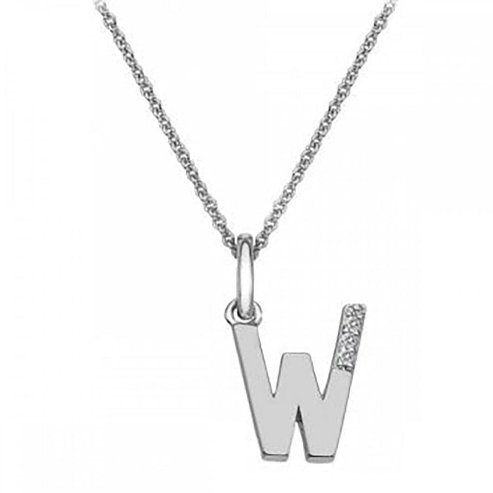 Hot Diamonds Love Letters Micro 'W' Necklace
