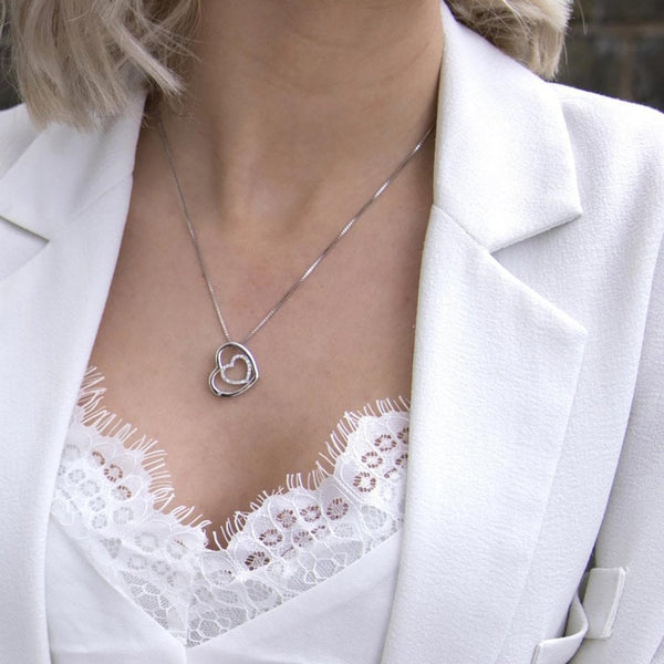 Hot Diamonds Most Loved Encased Heart Topaz Necklace