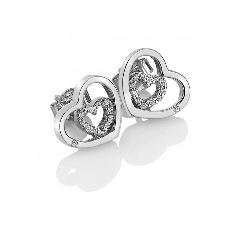 Hot Diamonds Most Loved Encased Heart Topaz Stud Earrings