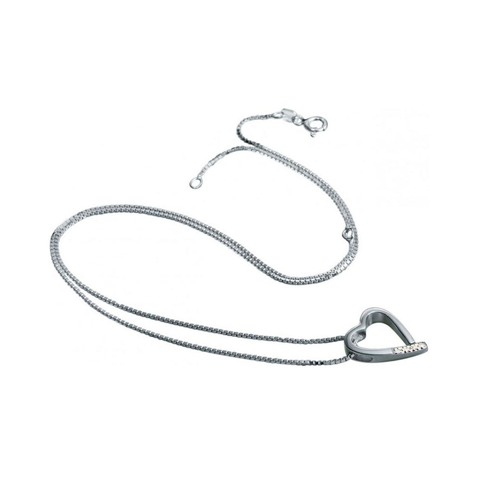 Hot Diamonds Most Loved Stone Set Open Heart Necklace