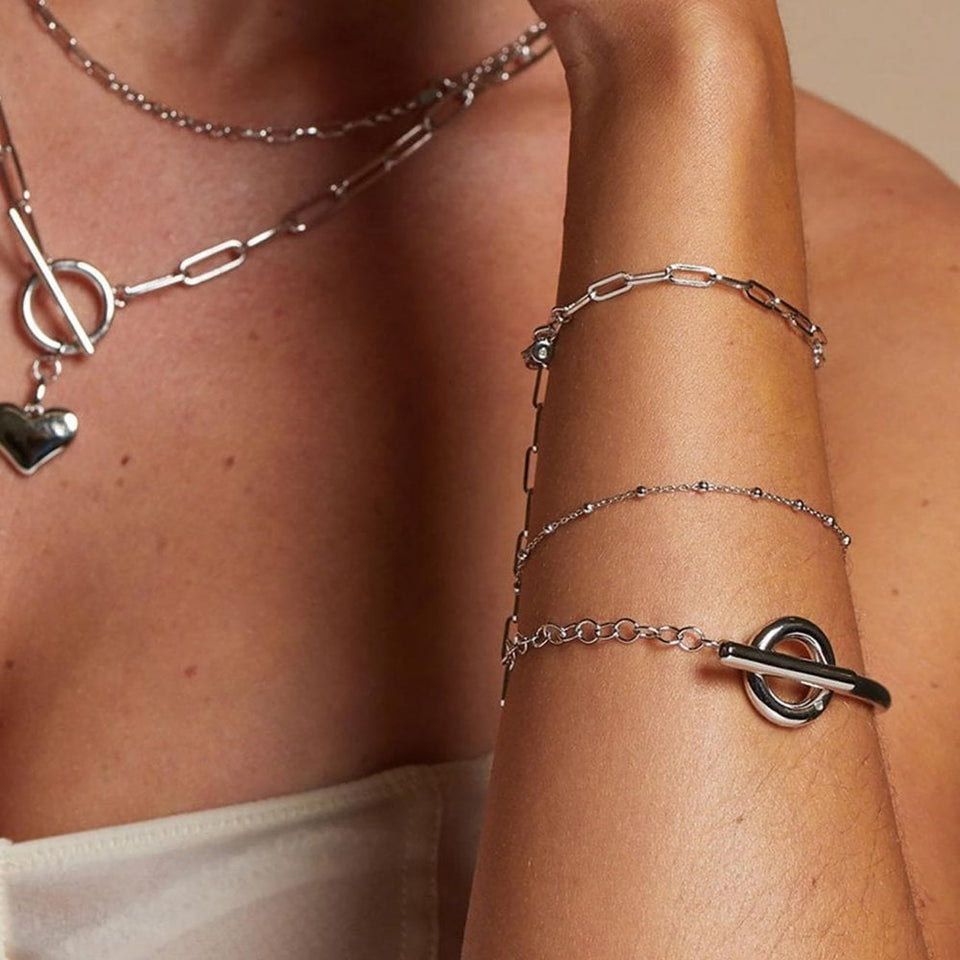 Hot Diamonds Paperclip Linked Sterling Silver Bracelet