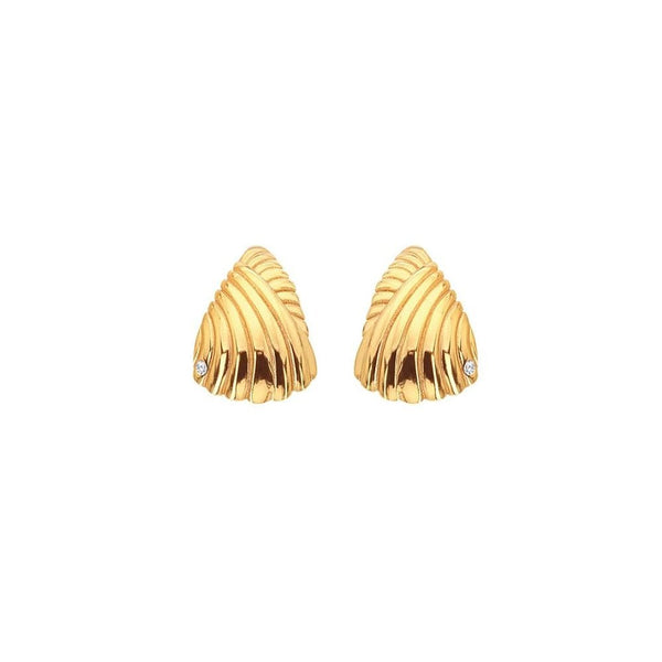 Hot Diamonds Paris 18ct Gold Plated Shell Stud Earrings