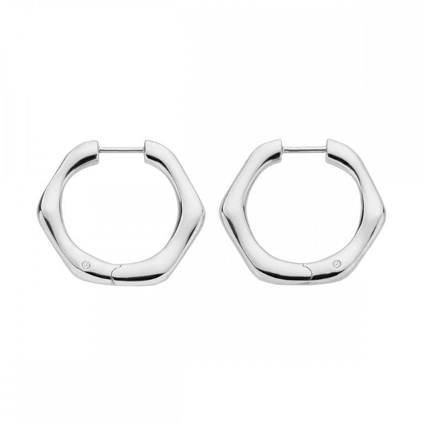 Hot Diamonds Soul Hexagon Shaped Huggie Hoop Earrings
